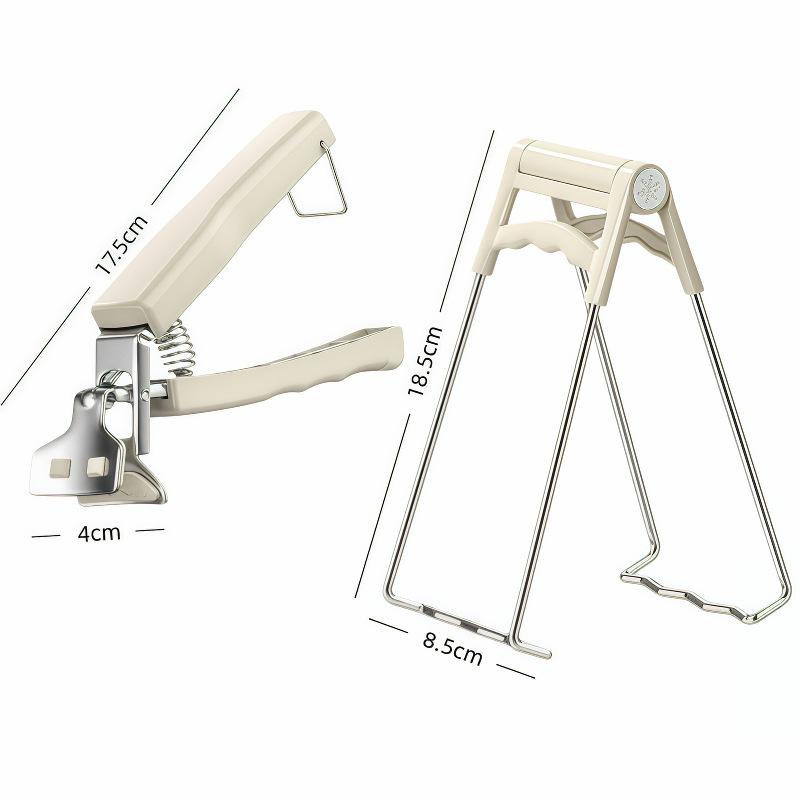 Stainless Steel Heat-Resistant Bowl and Plate Lifting Tongs Set