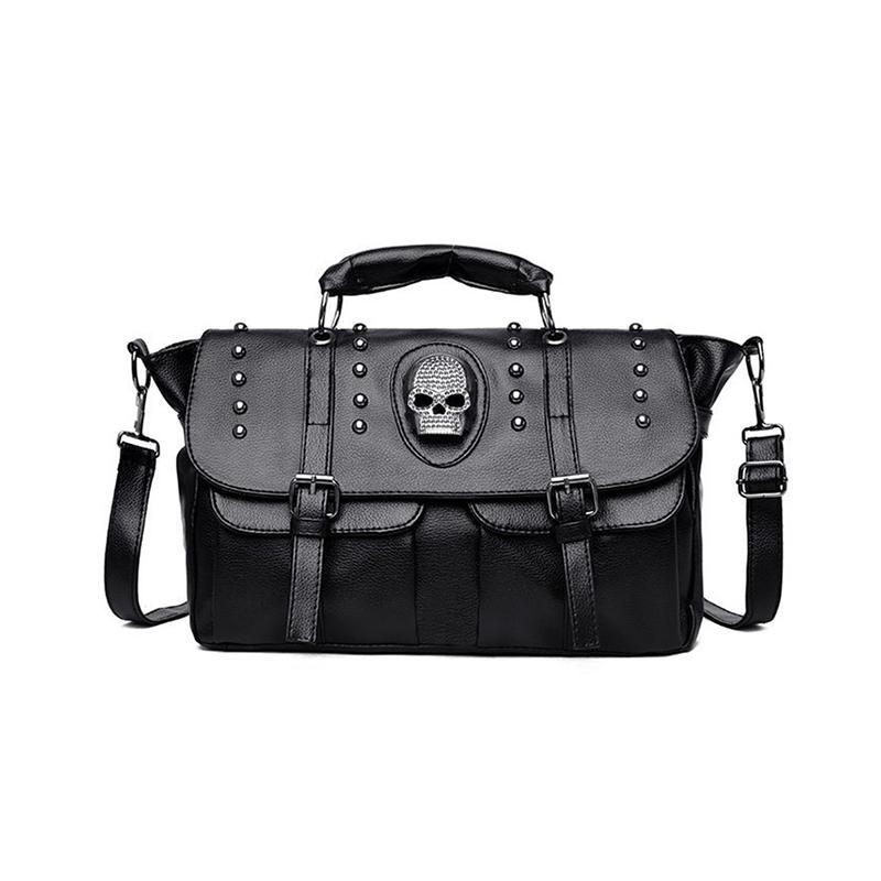 Women Handbag Large Capacity High Quality Female Skull Rivet Crossbody Bag Hiphop Punk Style Fashion Shoulder Travel Bags KTY