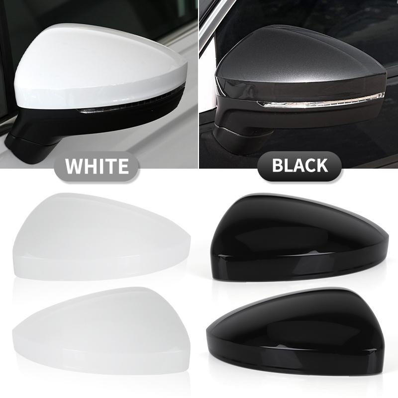 Gloss Black/White Car Door Wing Mirror Cover Cap For VW Tiguan 2017 2018 Tayron Car Accessories