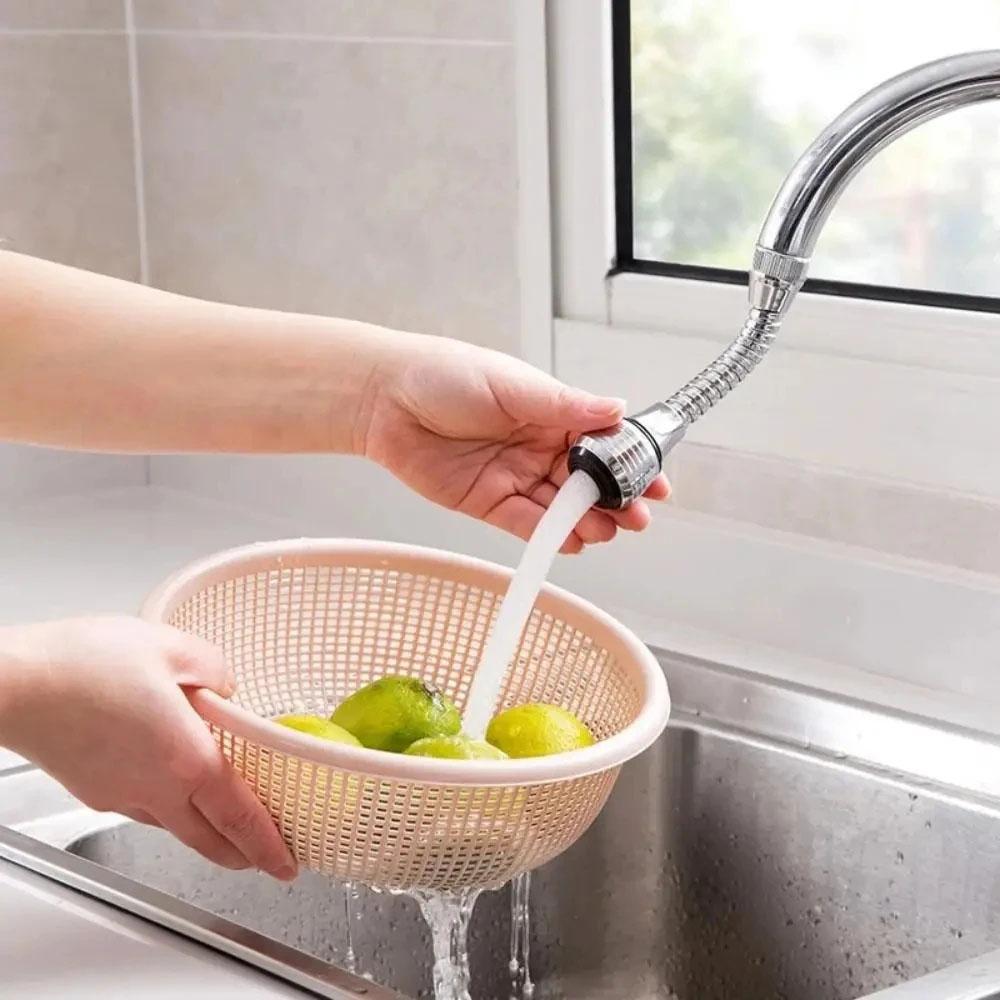 360 Degree Kitchen Faucet Anti-Splash Head Water Saver Universal Rotating Bubbler Filter Extension Booster Nozzle Kitchen Tools