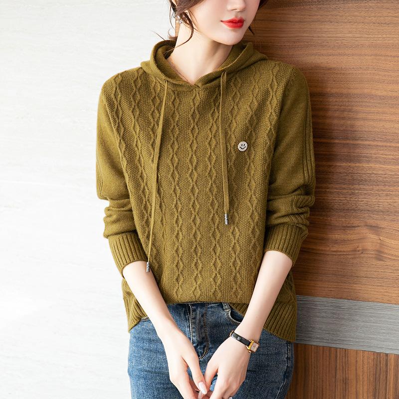 Hettegenser Dame høststrikket topp 2023 Ny damefrakk