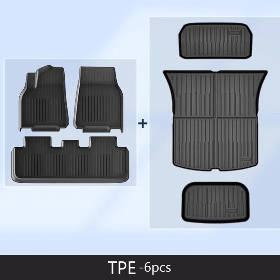 For Tesla New Model 3 Highland Y Juniper 2026 TPE Floor Mats /Cargo Liner All Weather Trunk Mats Floor Liner Seat Backrest Mats