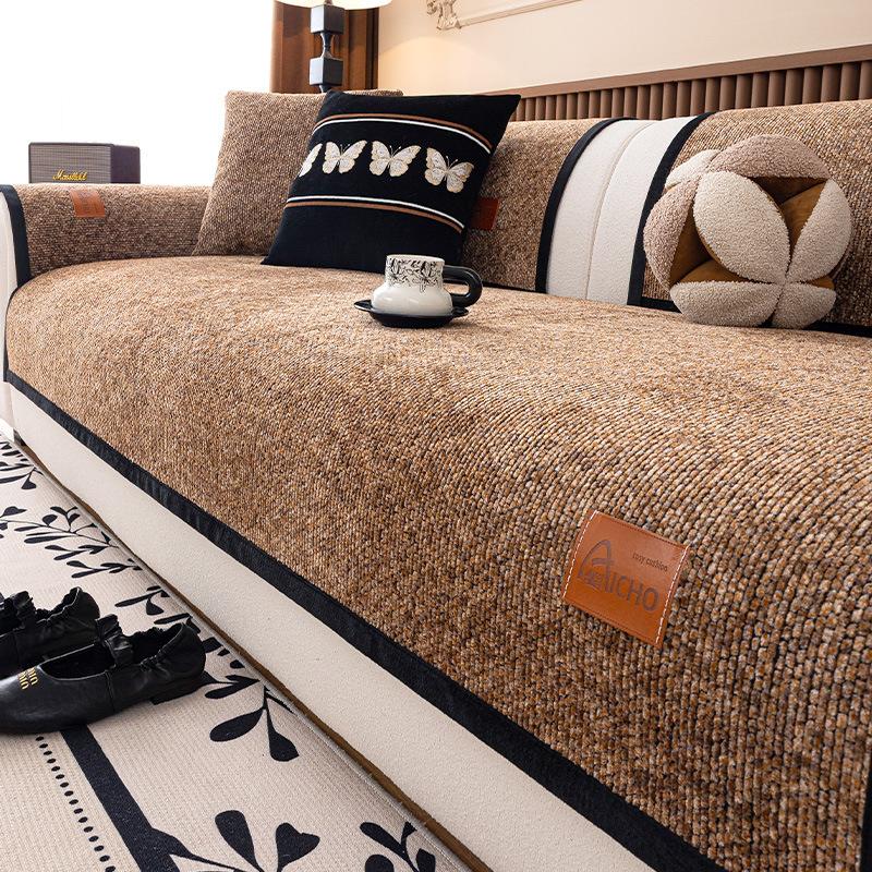 

Sofa cushion universal in all seasons 2025 new light luxury high-end sense anti-cat scratch non-slip chenille sofa cover 70*70cn