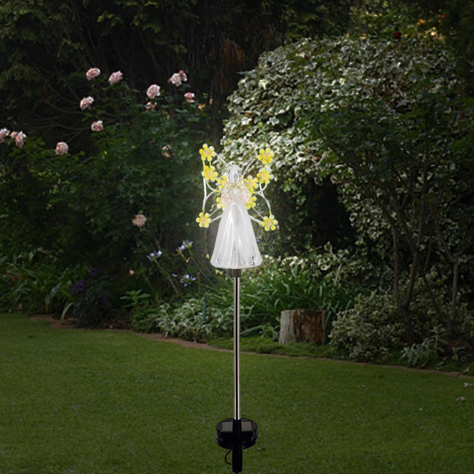 

Солнечное освещение в саду ангела, уличные ландшафтные светодиодные фонари, лампы жёлтый