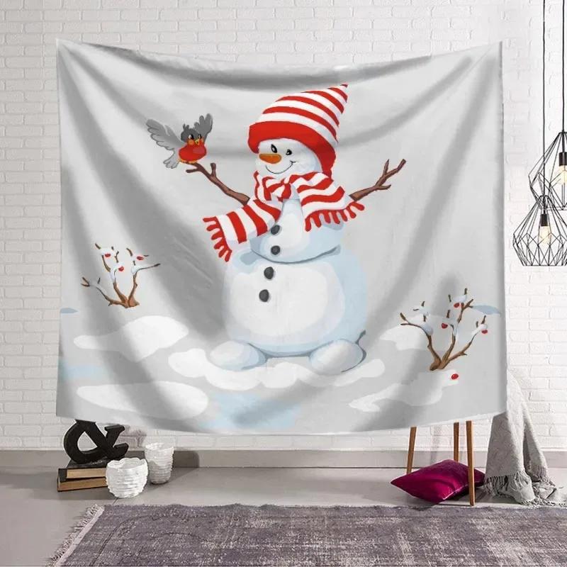 Christmas Snowman Christmas Tree Tapestry Living Room Sofa Home Decor Christmas Gift