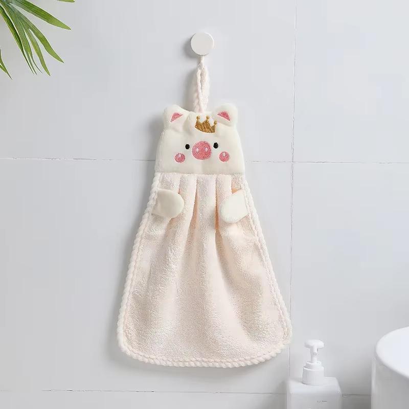 Cute Hand Towels for Kids Little Pig Microfiber Towel Household Absorbent Kitchen Towel Lazy Rag Towel Adult Hand Towel Bathroom