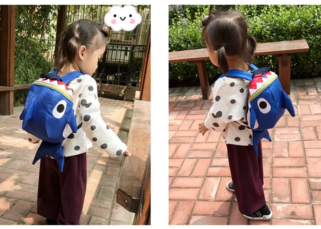 Cute shark backpack for kids with a leash and Waterproof and this baby backpack is perfect for and other preschool Features a harness and a mochi