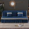 Folding Sofa Bed Cover Printed Armless Sofa Cover  Couch Covers with Skirt Slip Resistant Sofa Cover for Living Room