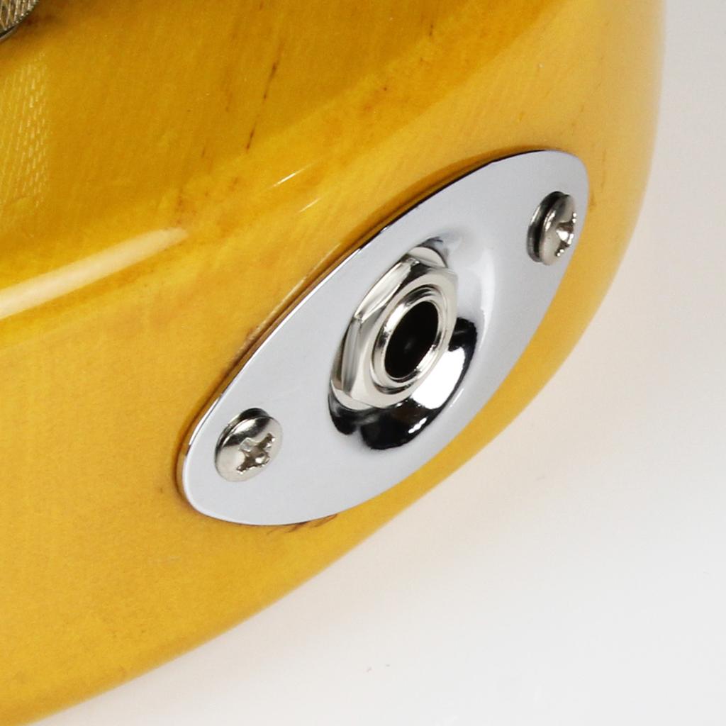 FLEOR 1/4'' 6.35mm Guitar Jack Output Jack Socket for Electric Guitar Parts, Black / Chrome