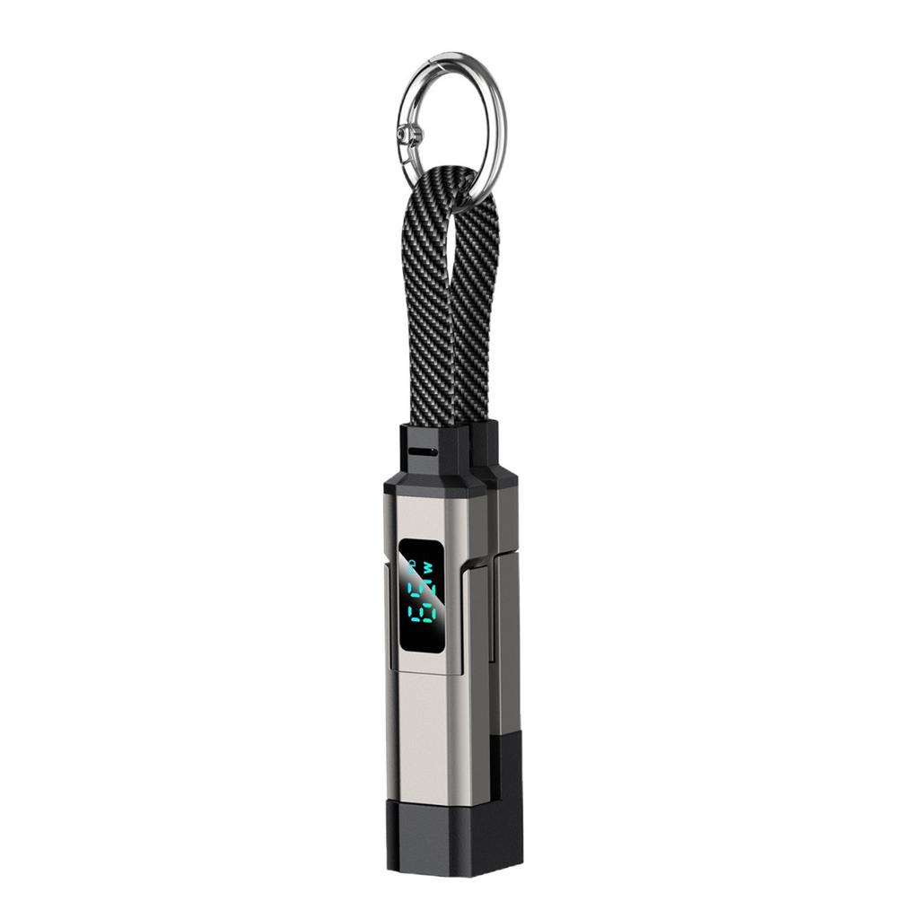 Durability Zinc Alloy Keychain Data Cable with Digital Display PD3.0/PD2.0 Charging Wire &Efficient 40Gbps Data Transfer