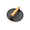 Cast Iron Grill Press Bacon Steak Sandwich Weighted Meat Press Wood Handle BBQ Grilling Accessories Kitchen Gadget Tool