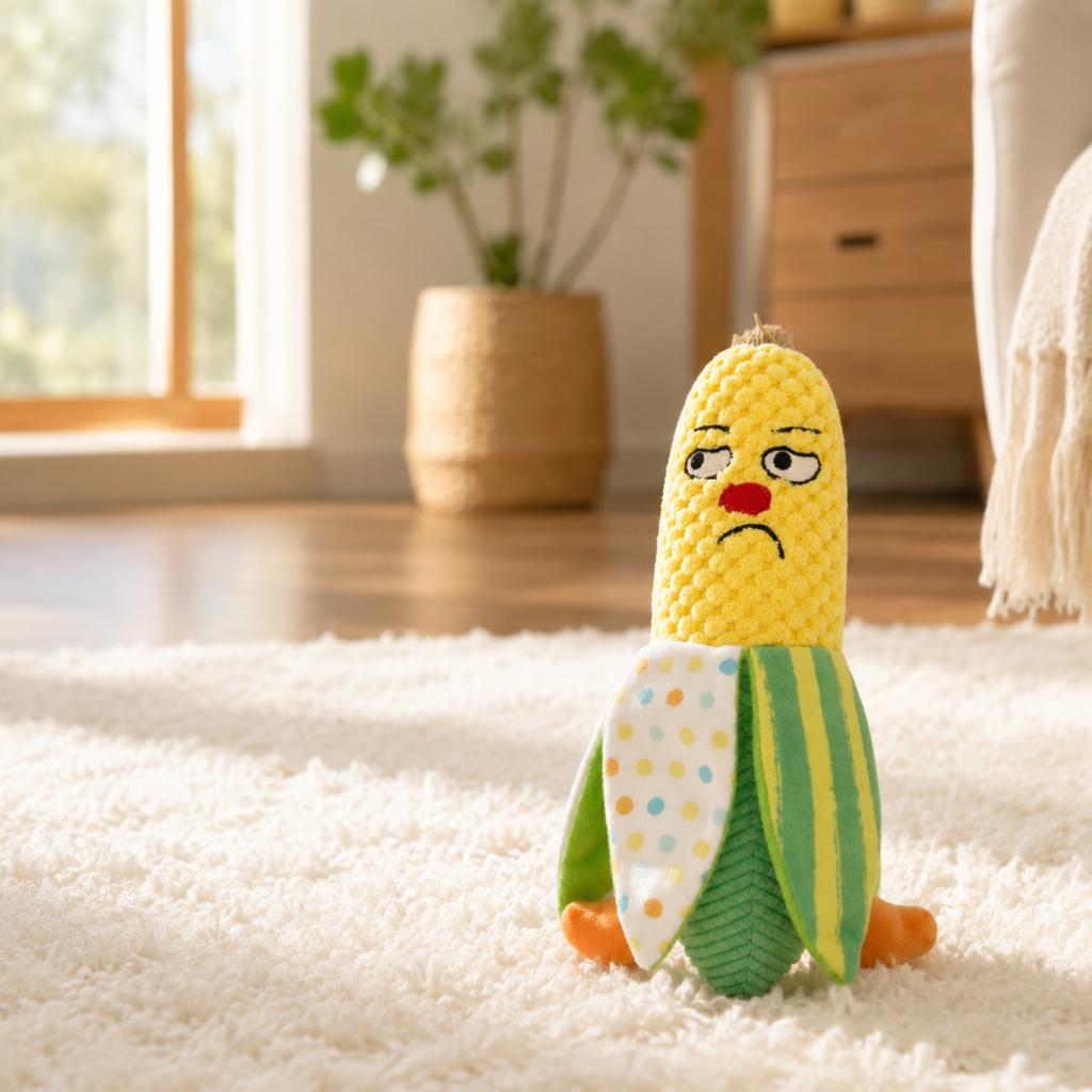 Plush Interactive Pet Toy Realistic Vegetable and Fruit Design with Sound Effects Soft Stuffed Animal for Dogs and Cats Durable Play Companion