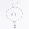 Bridal Jewelry Set Simple Zirconium Drop Pendant Rhinestone Necklace Earrings Two Wedding Dress Accessories