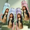 1PC Virgin Mary Religious Figure Print 750ml Color Plastic Sports Water Bottle Leakproof Flip Straw Lid Suitable for Sports Office Home Use