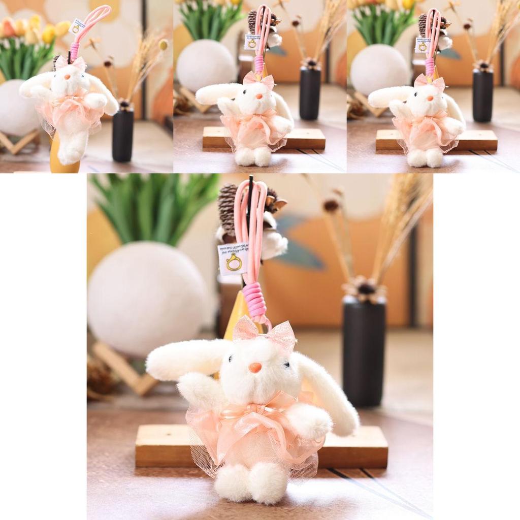 Cute Rabbit Plush Toy With Pp Cotton Filling For Bag Accessories And Gifts