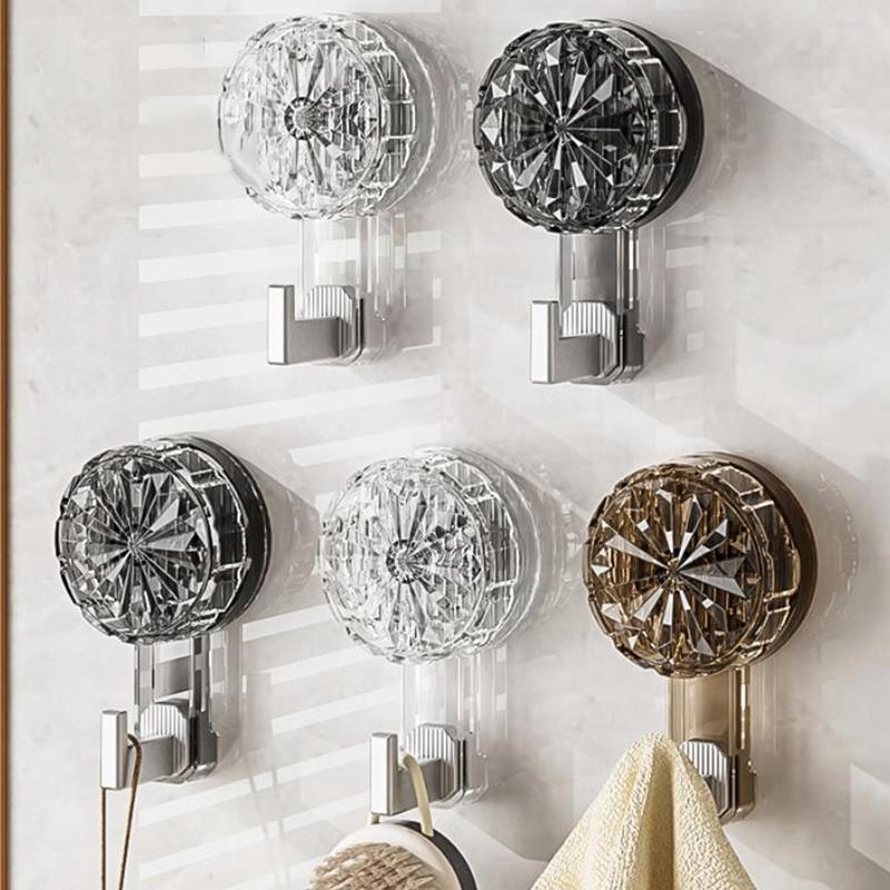 3pcs Removable Swivel Strong Suction Cup Hook Water And Moisture Resistant Suitable For Kitchen Bathroom