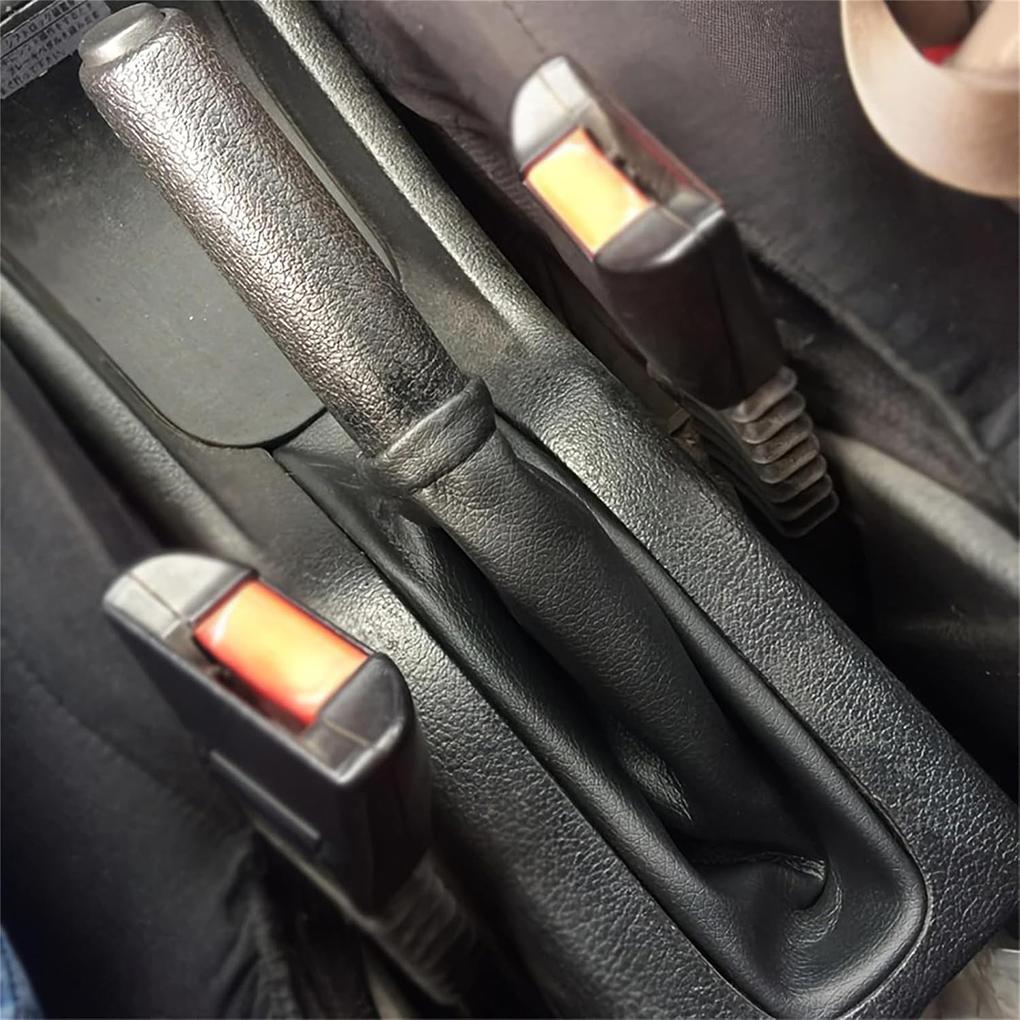 Black Elegant Dust-proof Car Handbrake Gaiter Cover In Black PU Leather For Car Parking Handbrake Boot Gaiter