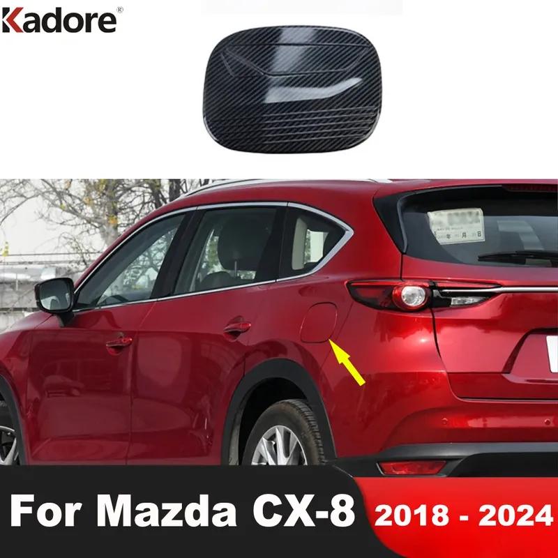 For Mazda CX8 CX-8 2018- 2024 Carbon Fiber Car Oil Fuel Tank Cover Trim Gas Filler Gasoline Cap Accessories