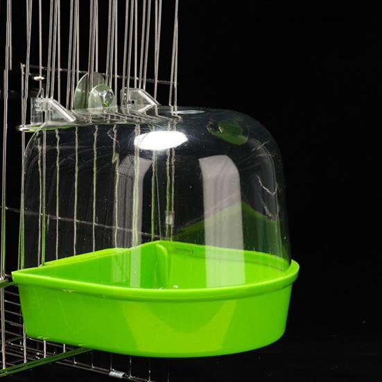 Bird Bathtub Water Injection Hole Washing Dry Cleaning Plastic Thicken Parrot Bath Box Bird Supplies