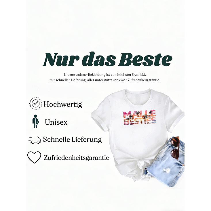 Malle Besties Mallorca Bachelorette Party T-Shirt - Y2K Retro Oversized Unisex Tee Suitable For Men & Women, Hot Transfer Print Baggy Fit With