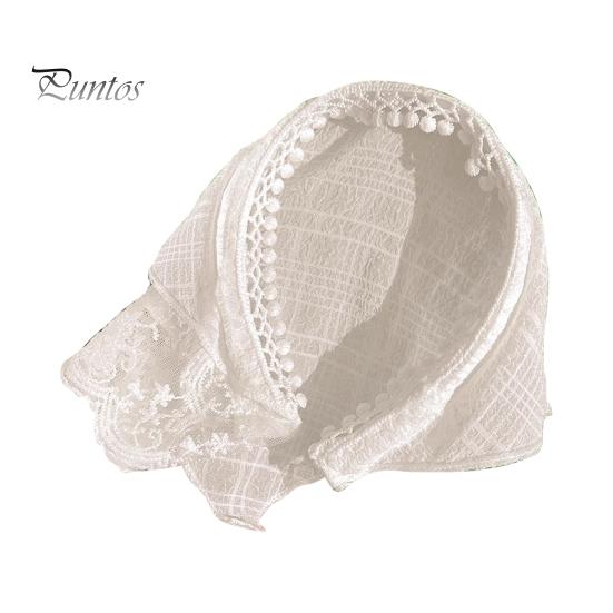 Kvinner pannebånd rutete trykk Blondesøm Trekantskjerf Sklisikkert pannebånd Pastoral stil Hårbøyle Hårtilbehør