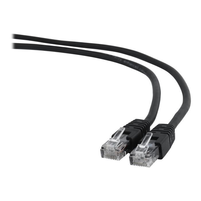 Cordon de raccordement RJ-45 (M) pour RJ-45 (M) 50 cm UTP CAT 6 moulé, bloqué noir - GEMBIRD