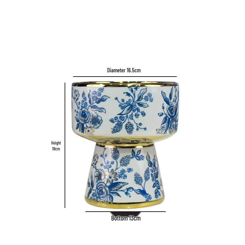 Gilded Blue & White Porcelain Vase for Elegant Home Decor and Fresh Flower Arrangements