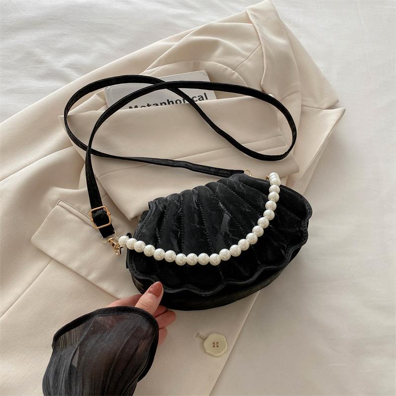 

Нишевая сумка-ракушка, маленькая квадратная сумка, стильная и простая наплечная сумка, повседневная, для отдыха, для поездок, сумка-мессенджер чёрный