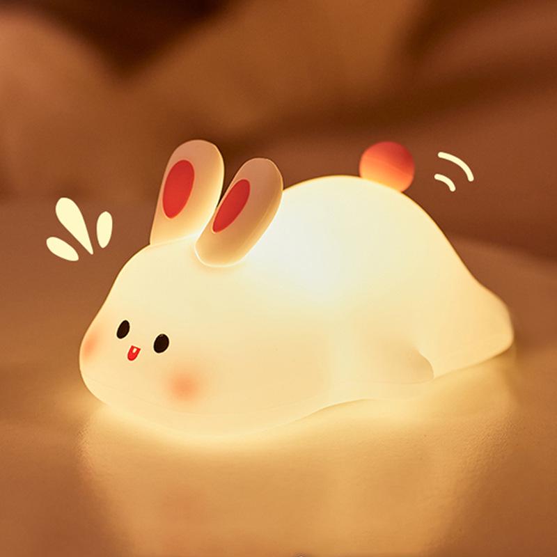Rechargeable Silicone Night Light - Tap to Illuminate, Ideal for Bedside and Gifts