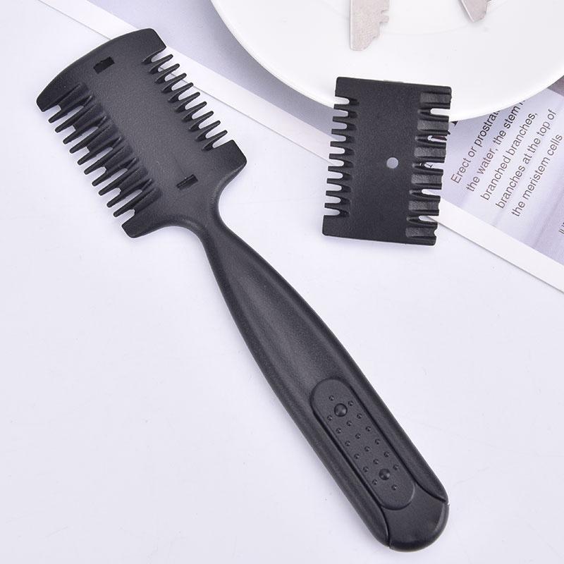 Pente Navalha de Cabelo de Lado Duplo Modelador de Camadas Pente para Corte Desbaste com Lâmina