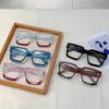 Vintage Square Glasses Women Fashion Oversized Blue Light Blocking Optical Frames Trendy Patchwork Rim Design Eyeglasses