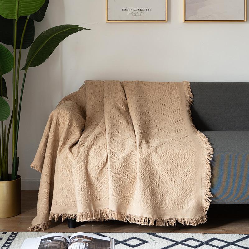 Minimalist Sofa Throw, Ins Solid Color Sofa Cover, Simple Elegance, Multi-Purpose, Bedroom