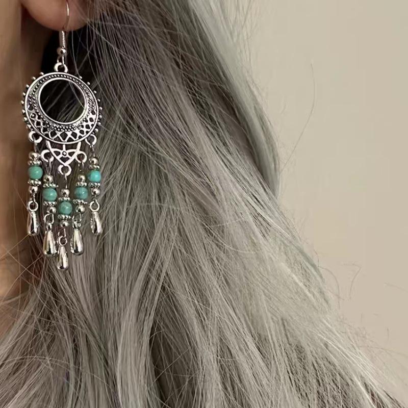 Bohemian Ethnic Teardrop Earrings: Retro, Fashionable & Versatile for Travel and Streetwear