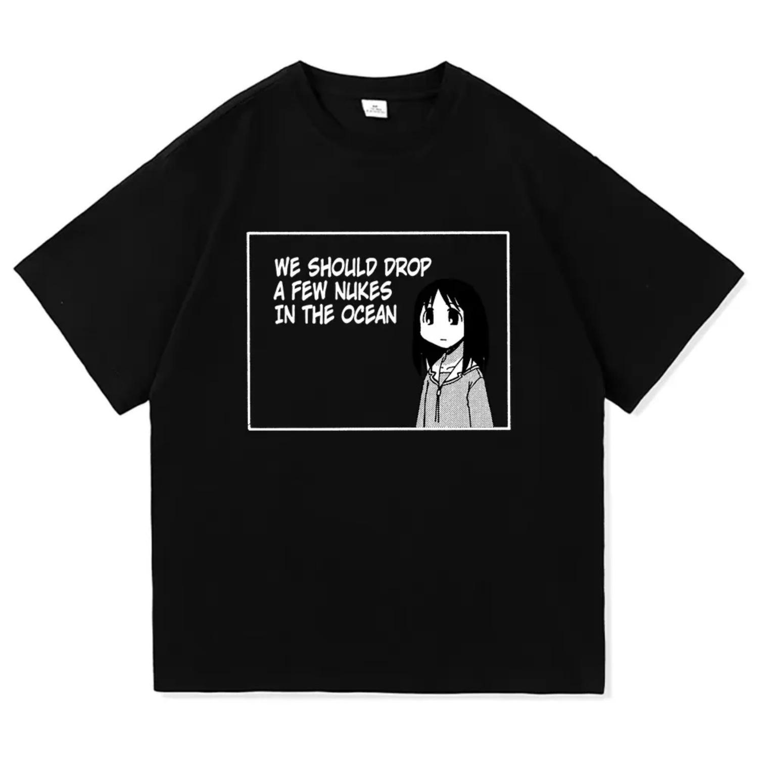 

Azuga Daioh T Shirt Fashion _ Harajuku Cute Anime Girl Quote Tshirt Unisex Vintage Aesthetic Daily Tees Shirts S чёрный