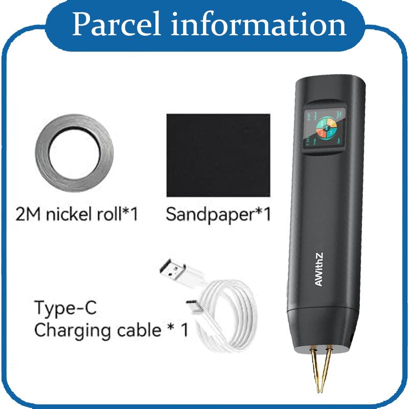 

H2 Точечный сварочный аппарат AWithZ 1,5-дюймовый ЖК-дисплей Аккумуляторный точечный сварочный аппарат 90 передач Регулируемый аккумуляторный сварочный аппарат чёрный