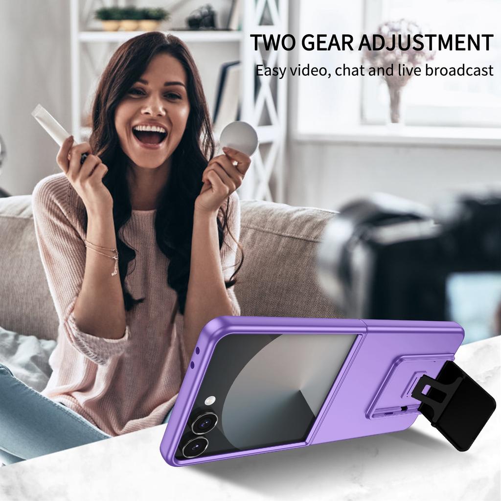 Luxury For Samsung Galaxy Z Flip 8 7 6 5 4 3 Foldable Phone Case With Hidden Bracket Shockproof Hard PC Back Cover Fundas