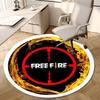 1pc Free Fire Logo Round Carpet, Made of Polyester,Perfect for Decorating Office Chairs, Living Rooms