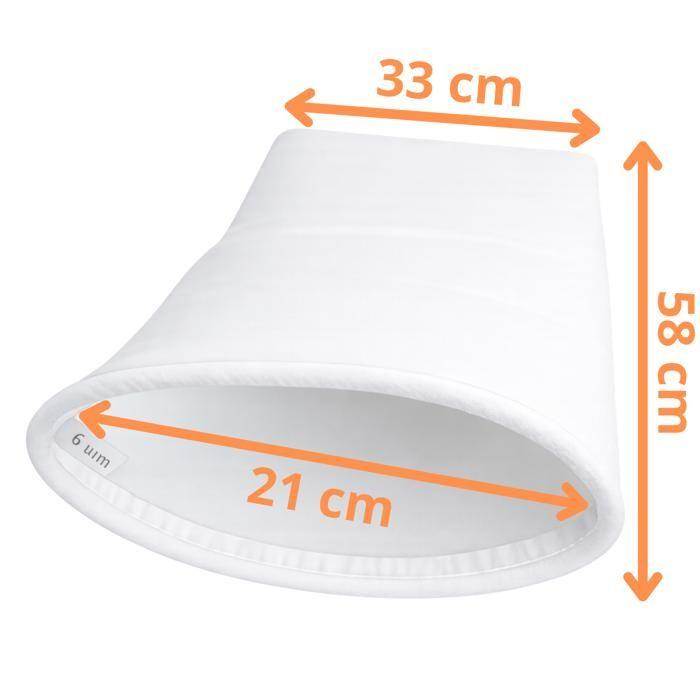 Poche Filtrante Piscine [Lot 2] 6 Microns Compatible Desjoyaux F15 PF180 PFI180 PFI181 PF250 58x33cm Anneau Ø21cm Phonillico®