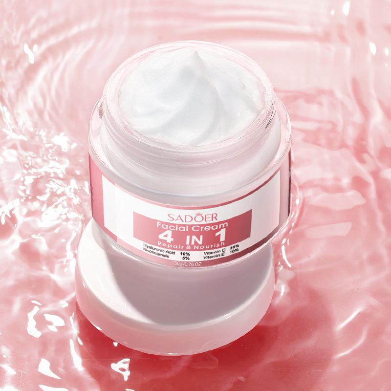 Originale 4 in 1 antirughe anti-invecchiamento crema viso alla vitamina C idratante schiarente acido ialuronico restringe i pori cura della pelle del viso