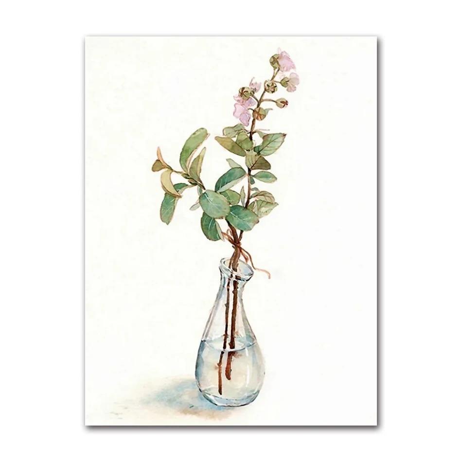 Sunflower Floral Lilac Watercolor Posters Boho Wall Art Canvas Painting Prints Pictures Nordic Style Living Room Interior Decor