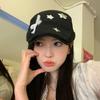 Star bow black forward hat retro versatile big head circumference beret showing face small painter hat tide