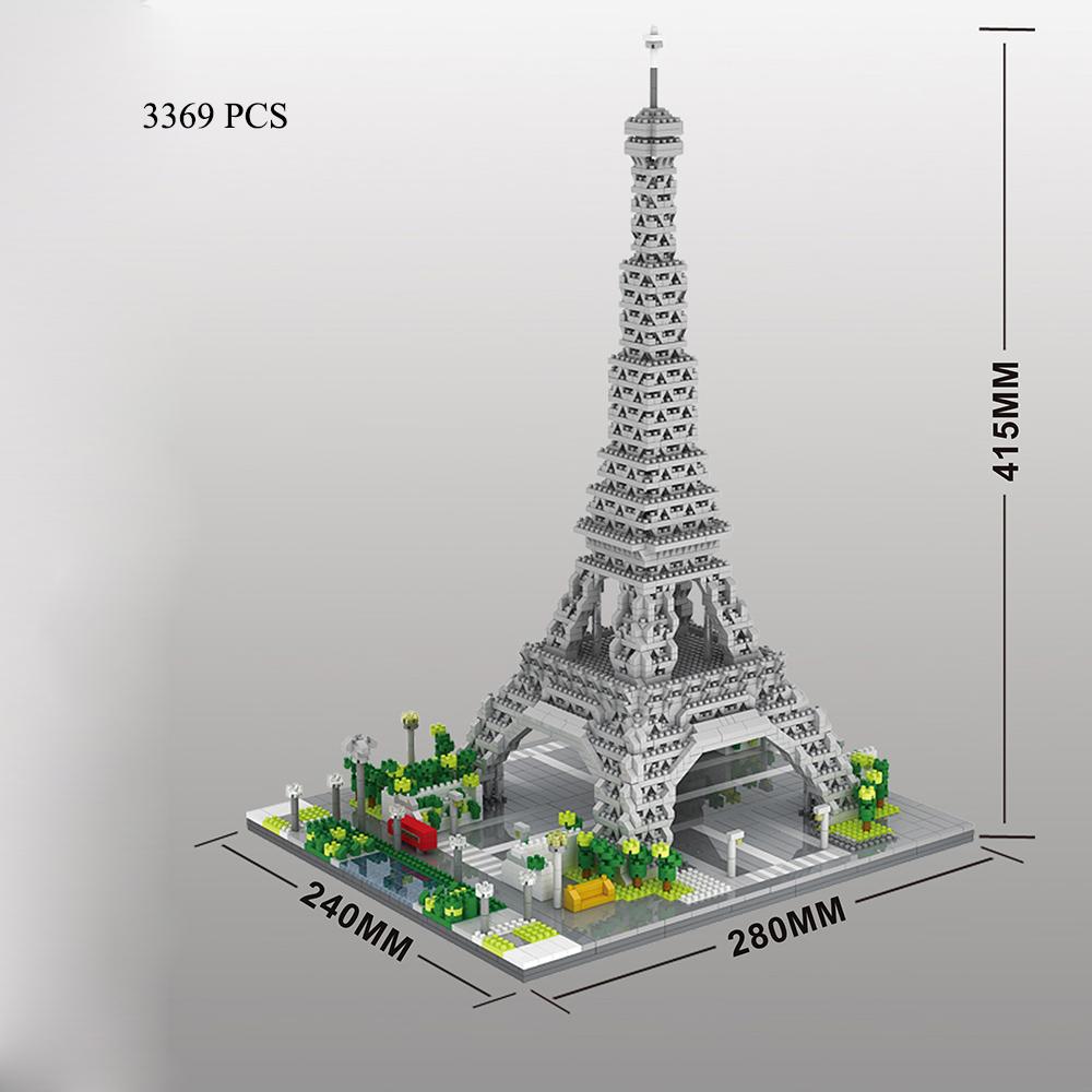 KNEW BUILT Pairs Eiffel Tower Micro Mini Block Building Blocks for Adults Construction Bricks Children Toys Gift Assemble Set