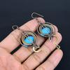 Sleeping Beauty Turquoise Earrings, 999 Copper Wire Wrapped Gemstone Jewelry, Handmade Earrings, For Thanksgiving