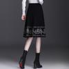 Ethnic Style Floral Knit A-line Midi Skirt - High Waist Autumn/Winter 2025