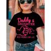 European Sizes [Girls Clothes] Trendy Graphic Tee | Daddy & Daughter Fists Print | Girls Comfy T-shirt For Spring & Summer Outdoors