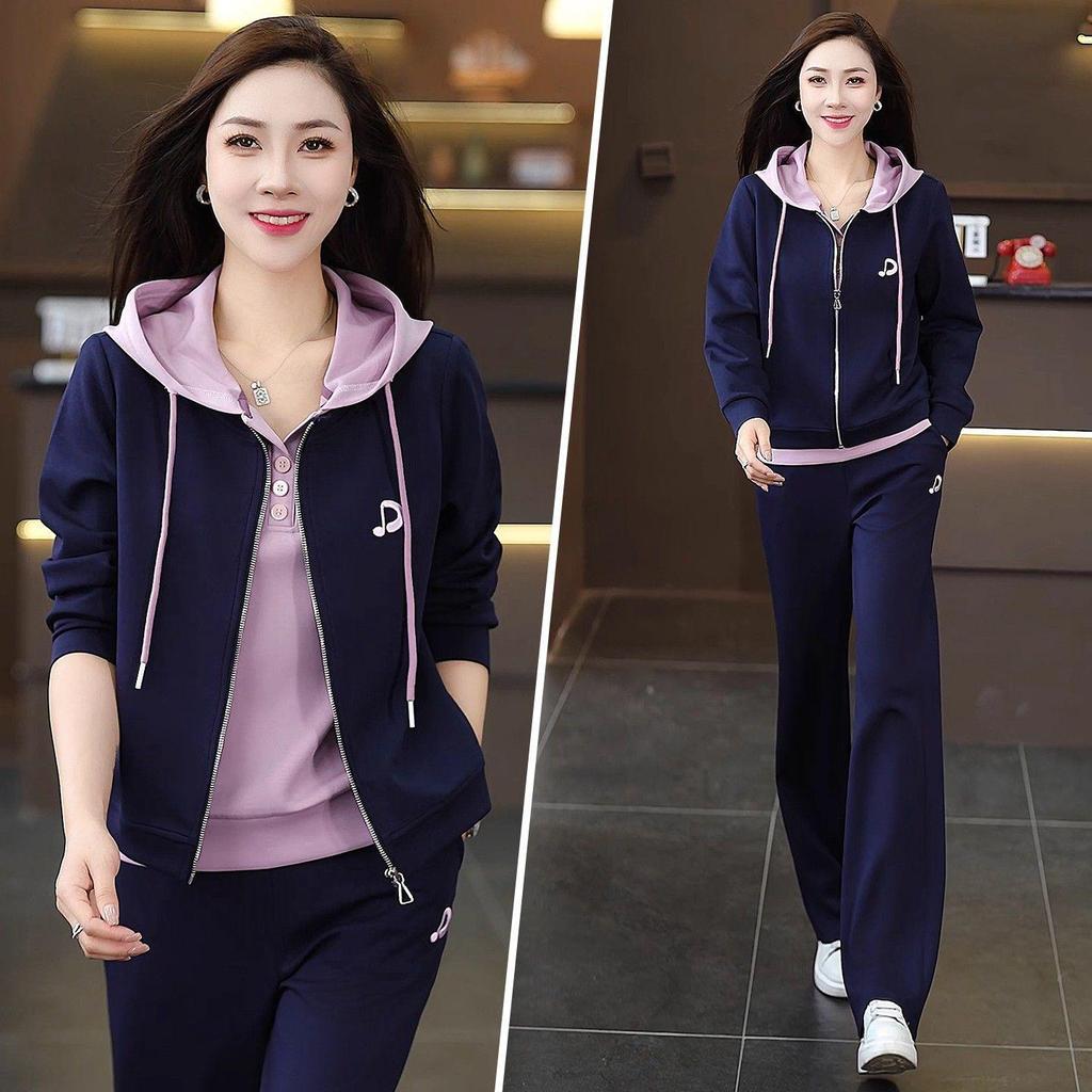 Neues Frühling-Herbst Schlankmachendes Zweiteiliges Kapuzensweatshirt Jacke - Lässiges Modisches Sportset