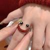 Anello Viso Sorridente Brillantinato Versatile Personalità Carina Divertente Brutto Carino Design di Tendenza di Nicchia Anello Aperto Femminile