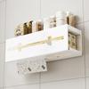 Kitchen Tissue Box Multifunction Punch-Free Wall Mount Spice Shelf Toilet Paper Phone Rack Roll Paper Removable Tissue Universal