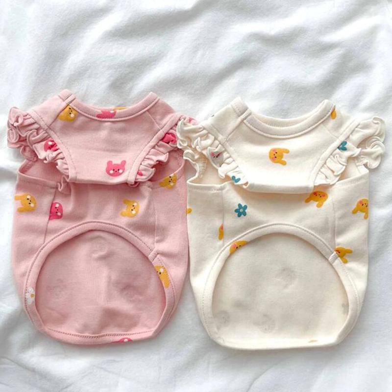 Cat Dog Tank Top Small Medium Breed Sleeveless S/M/L/XL Machine Washable Two Legs Puppy Kitten Clothes Fall Spring
