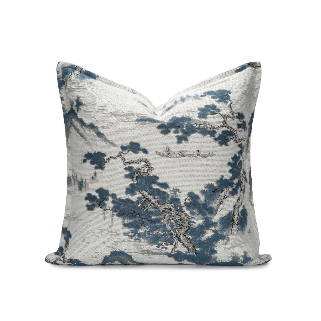 Modern Chinese Style Sofa Pillow Mountain Water Landscape Painting Lightweight Luxury Combination Home Stay Bed Head Cushion